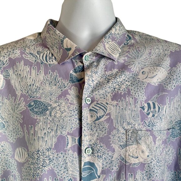 Tori Richard Mens Short Sleeve Button Down Cotton Shirt XL - Picture 3 of 11